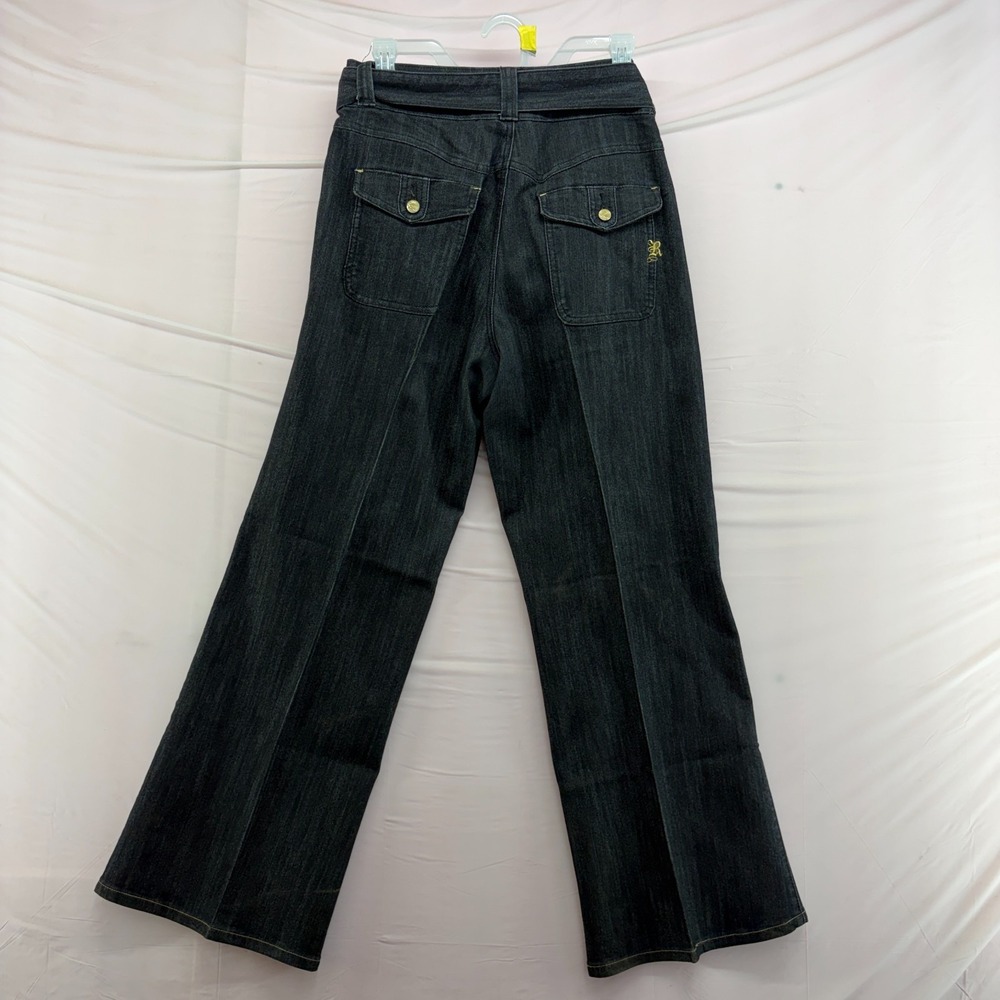 Roca Wear Vintage Jeans Women 7 Black Embroidered Pockets Y2K Streetwear Baggy - Picture 10 of 16